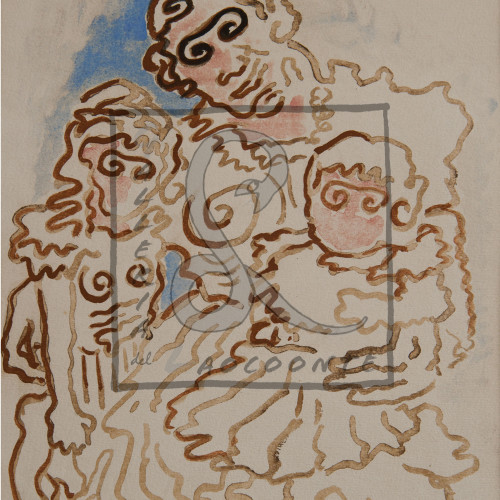 Alberto Savinio - Ricordo di una famiglia, 1946-47 Acquarello e tempera su carta Cm 23,5x16,5